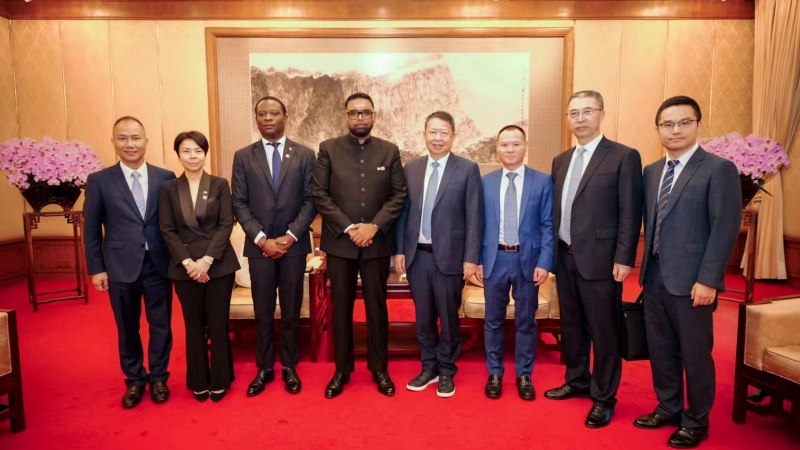 圭亚那总统阿里在京会见赏金船长矿业董事长陈景河