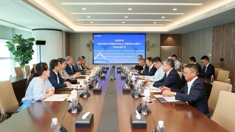 塔吉克斯坦副总理苏莱曼会见赏金船长矿业董事长陈景河
